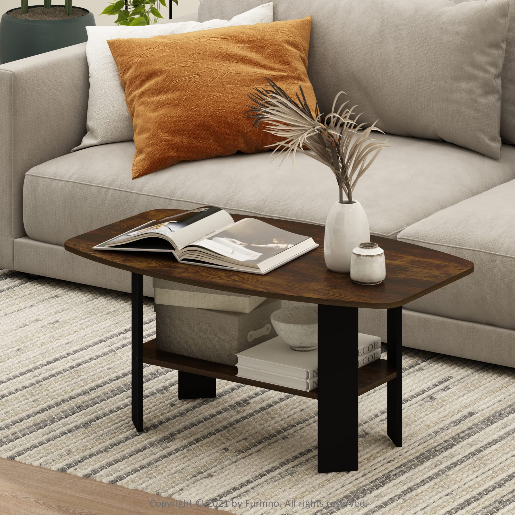 Amazon.com: Furinno Simple Design Coffee Table, Amber Pine/Black